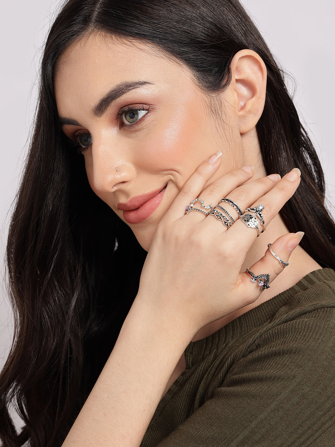 Pack of 9 Oxidised Ring