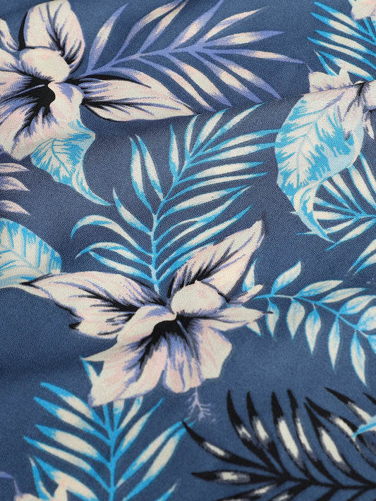Blue Botanical Print Top