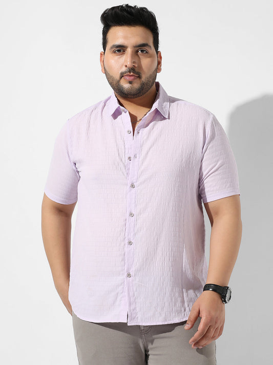 Lavender Textured Casual Shirt