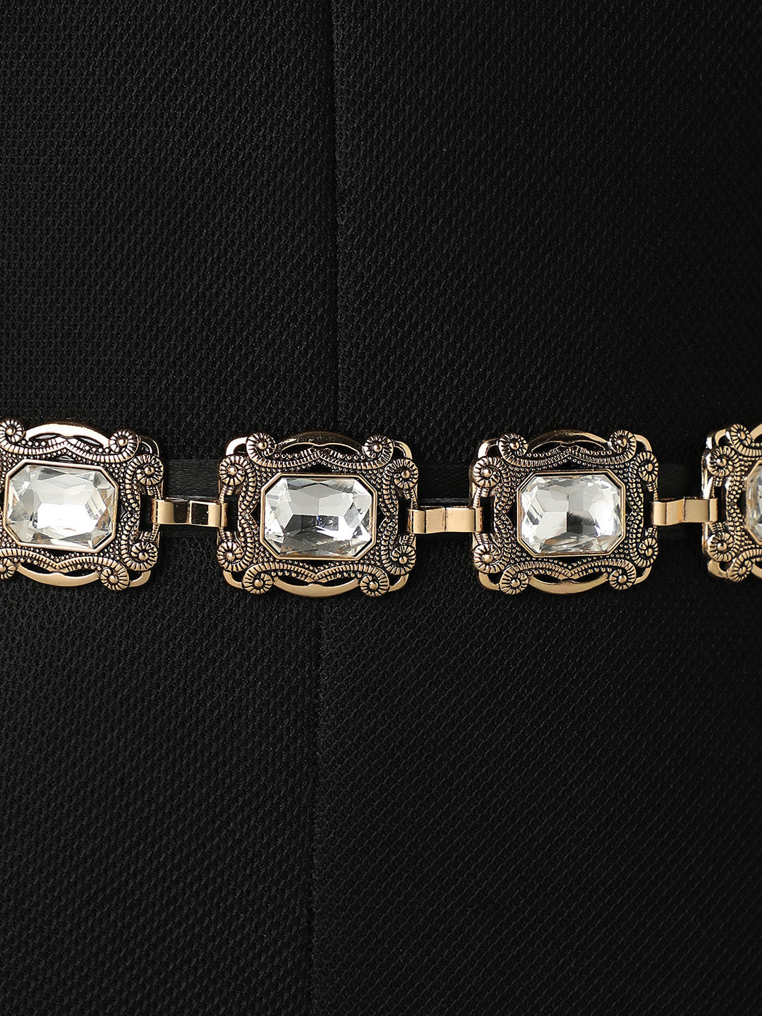 Gold Textured Waist Belt