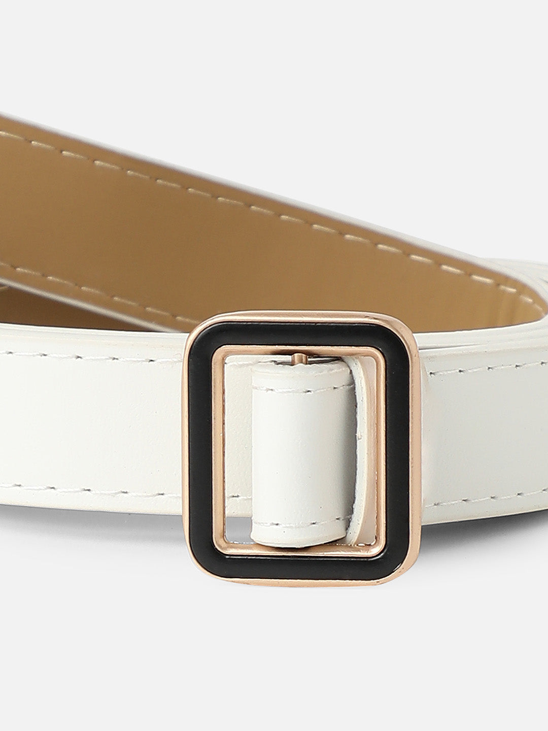 Solid White Waist Belt