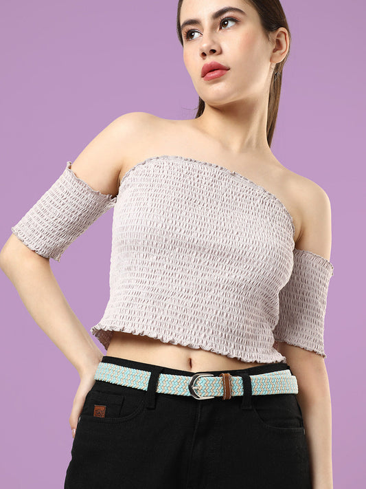 Blue Textured Waist Belt