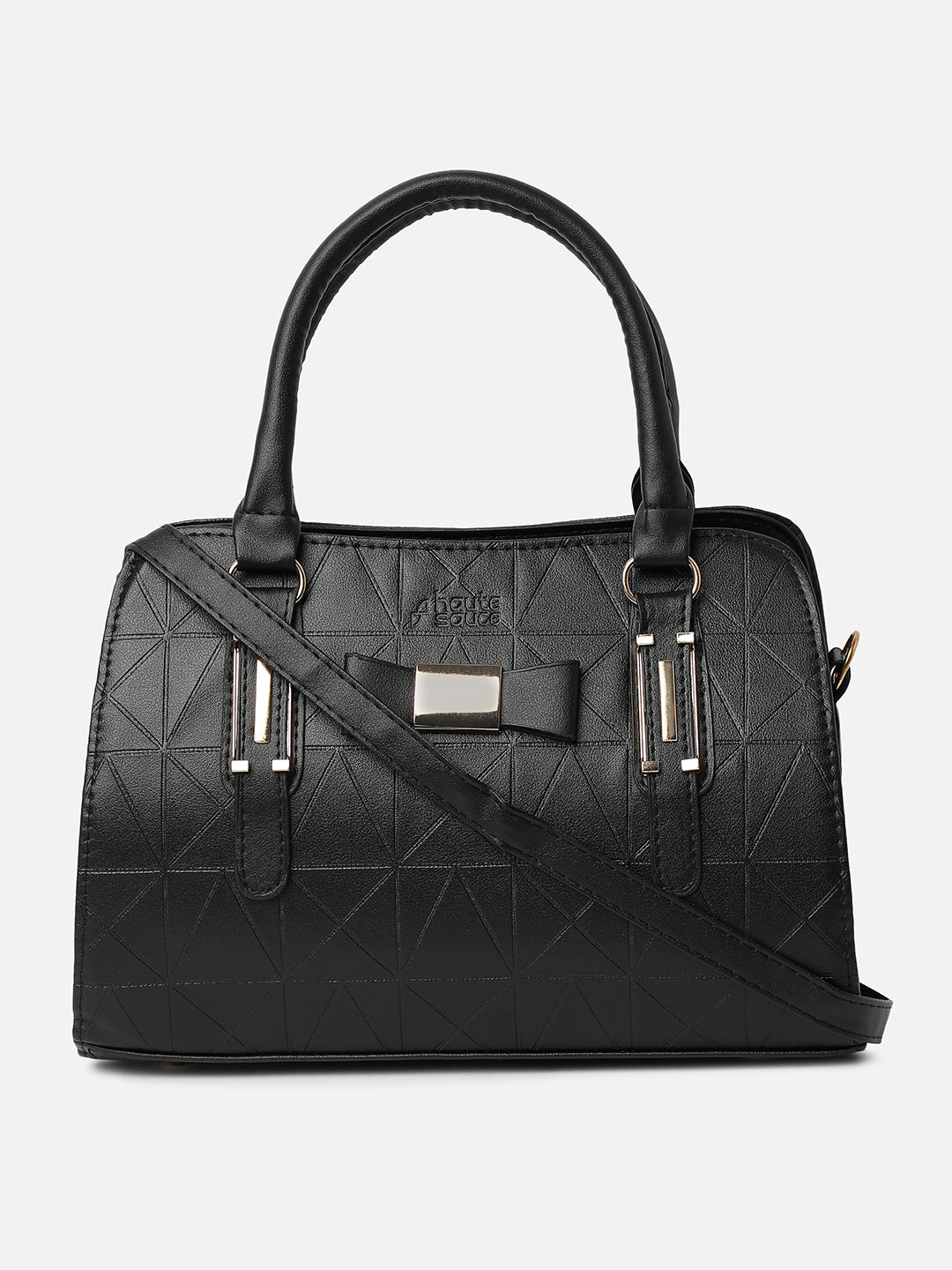 Onyx Textured Black Handbag