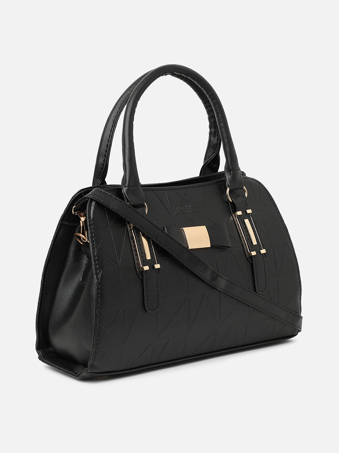Onyx Textured Black Handbag