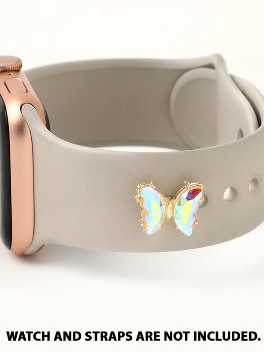 Azure Butterfly Embellished Snap Button Charm