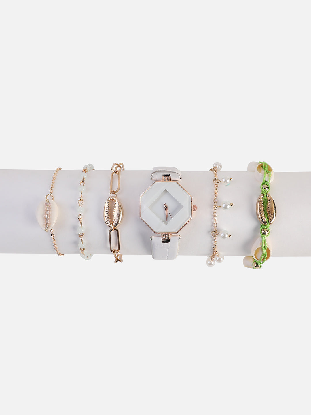 Aria White Watch Combo