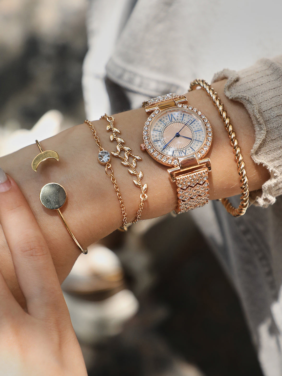 Bryn Rose Gold Watch Combo
