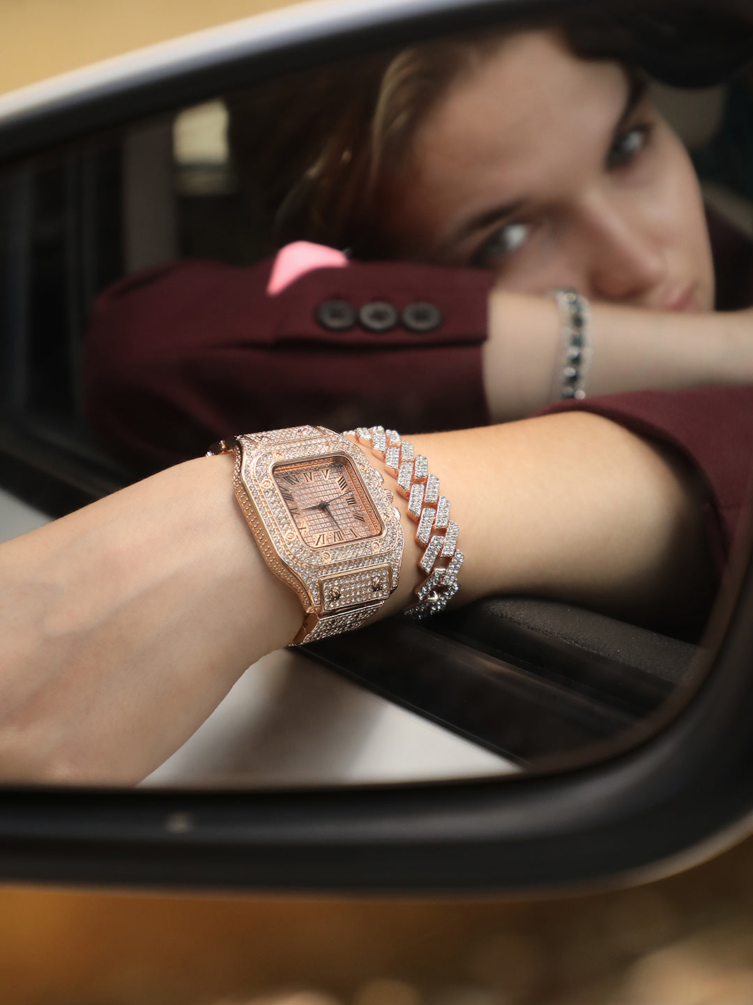 Adya Rose Gold Watch Combo