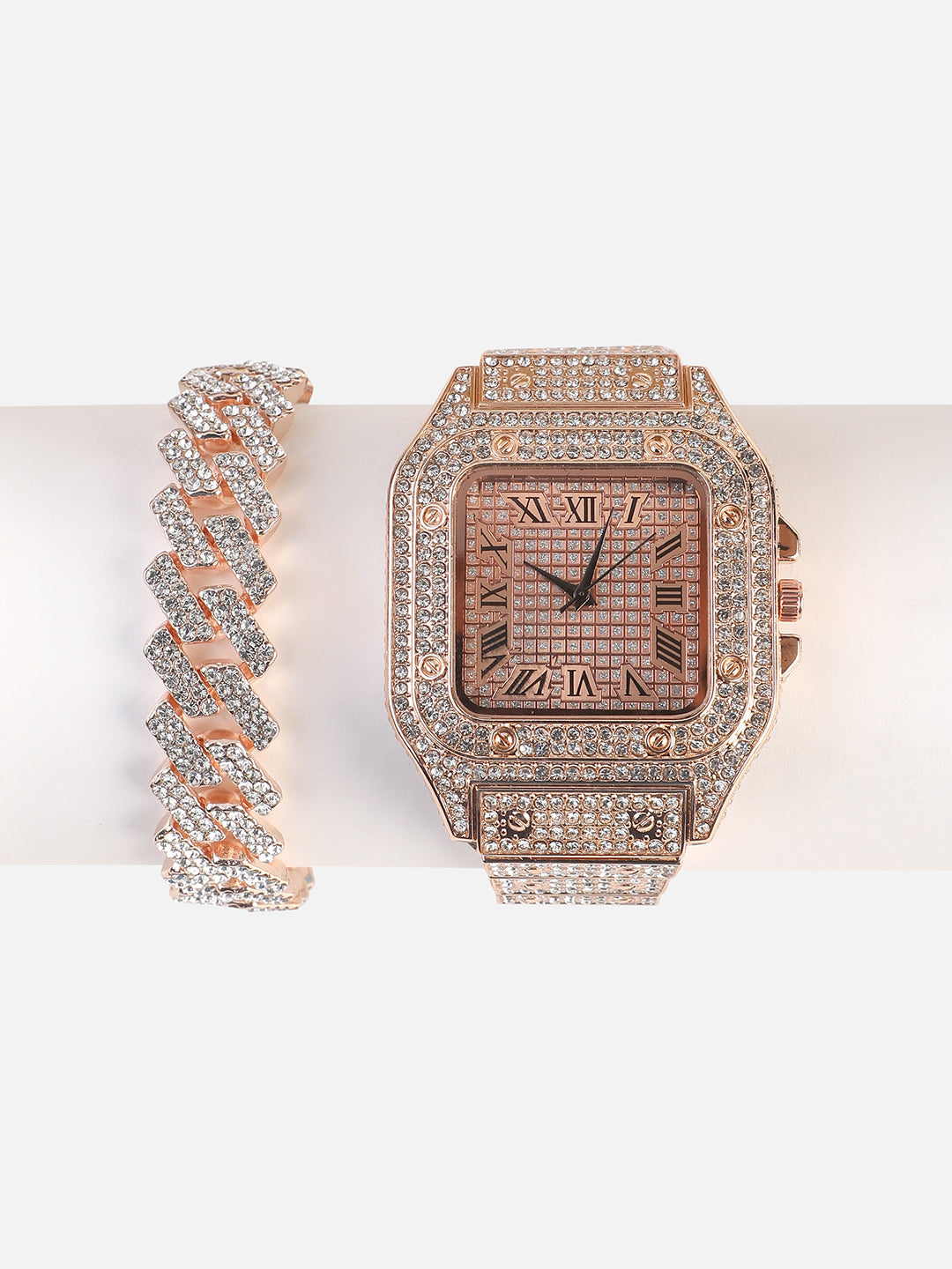 Adya Rose Gold Watch Combo