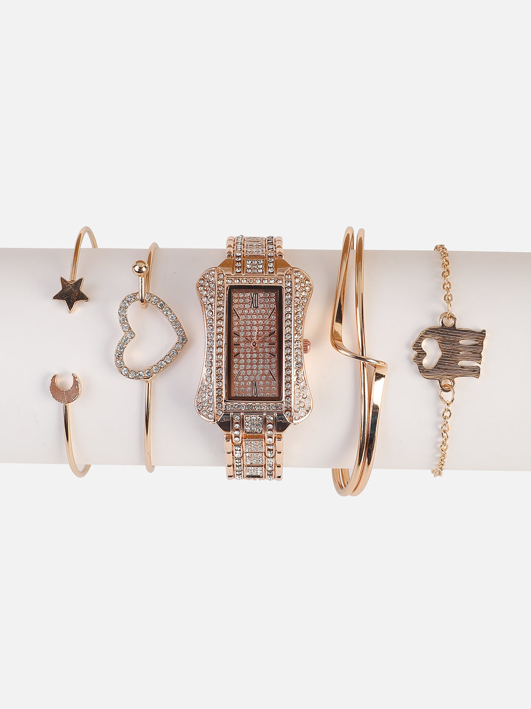 Annika Rose Gold Watch Combo