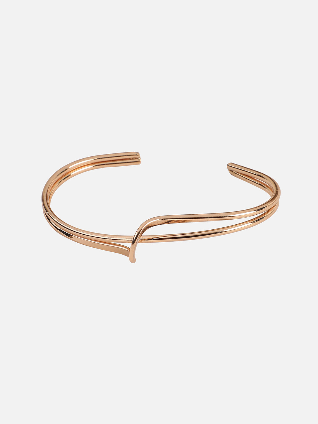 Set Of Rose Gold Chain Watch And Bracelet