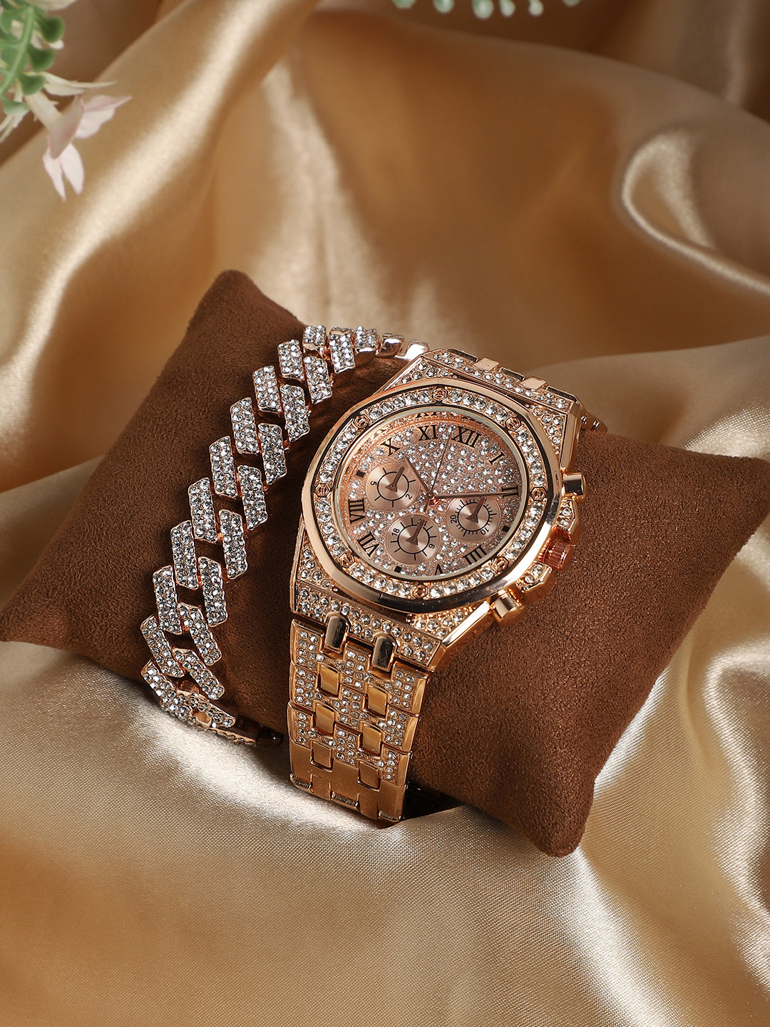 Wednesday Rose Gold Watch Combo