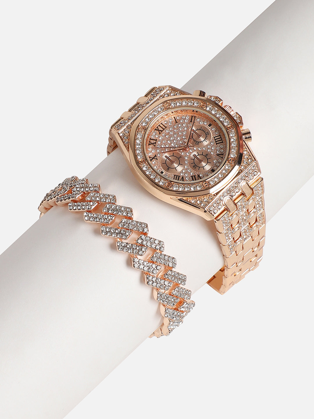 Wednesday Rose Gold Watch Combo