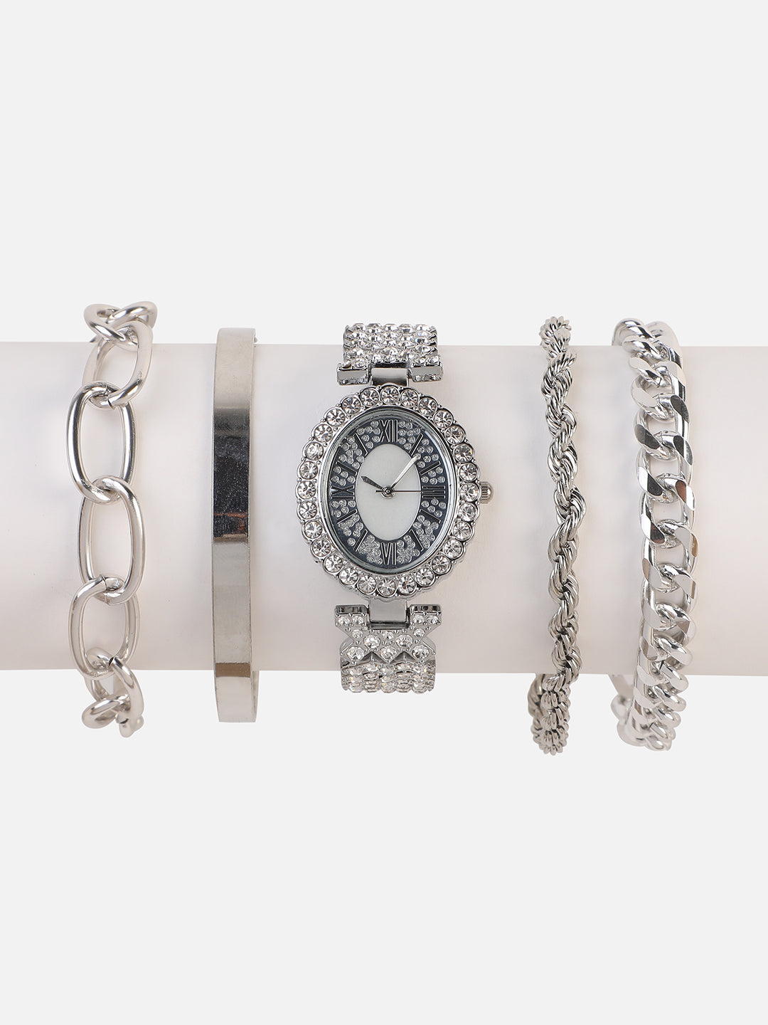 Alanna Silver Watch Combo