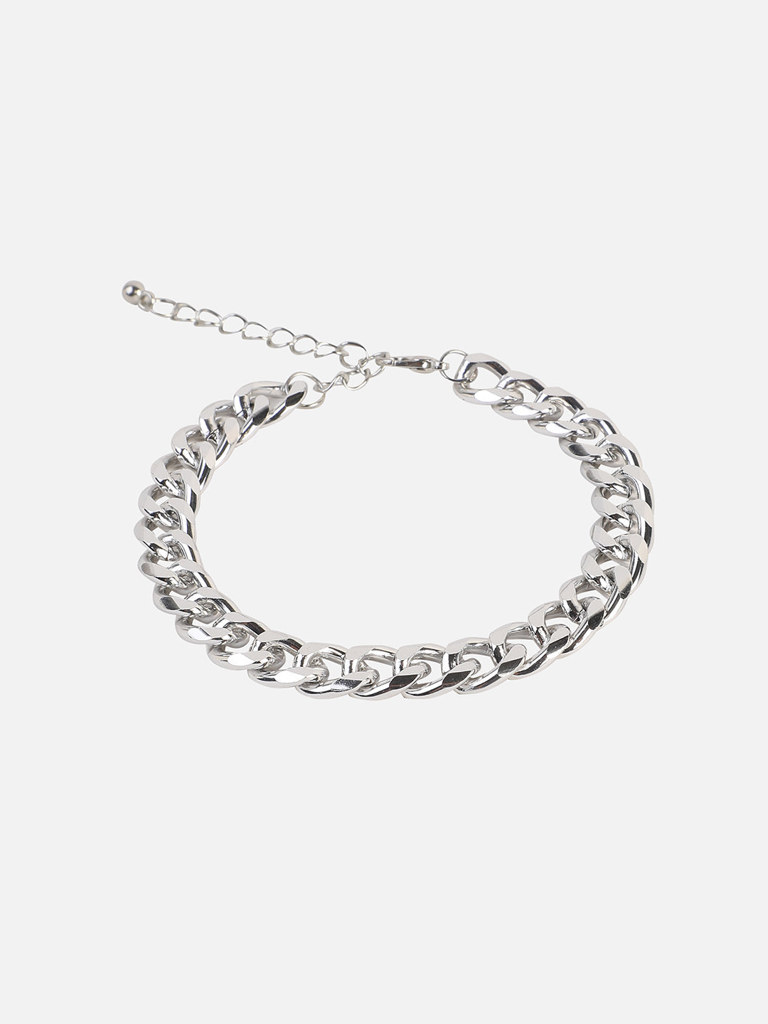 Set Of Silver Chain Watch And Bracelet