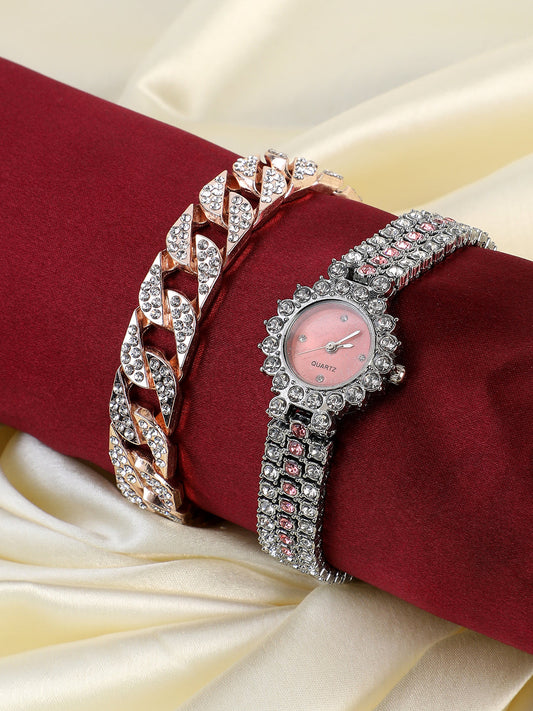 Zena Silver Watch Combo