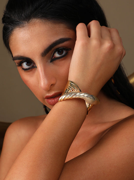 Gold Plated Designer Stone Party Bracelet