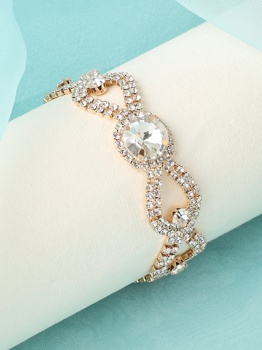 Gold Plated Designer Stone Party Bracelet For Women