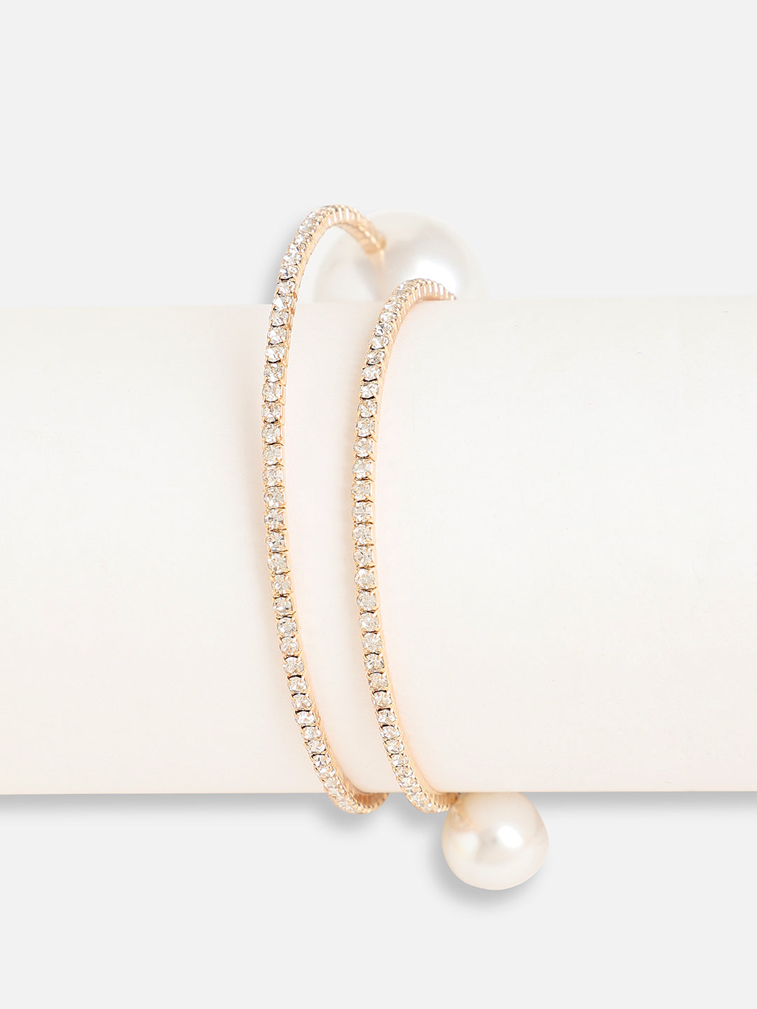 Gold Plated Pearls Party Bracelet For Women