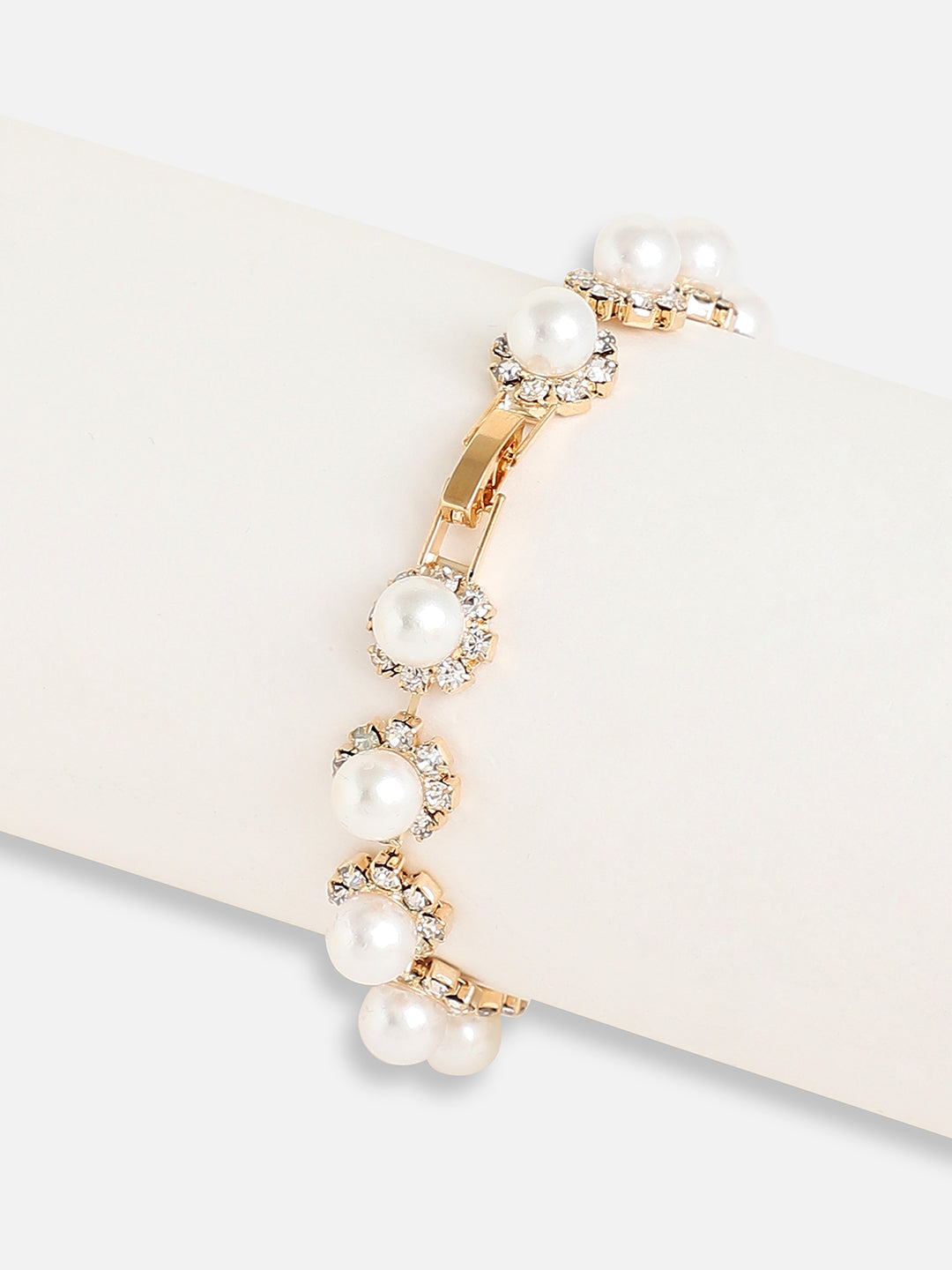 Gold Plated Designer Stone Party Bracelet For Women
