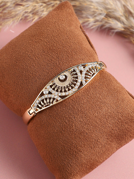 Gold Plated Designer Stone Party Bracelet For Women