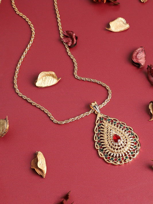 Gold Plated Designer Stone Party Necklace For Women