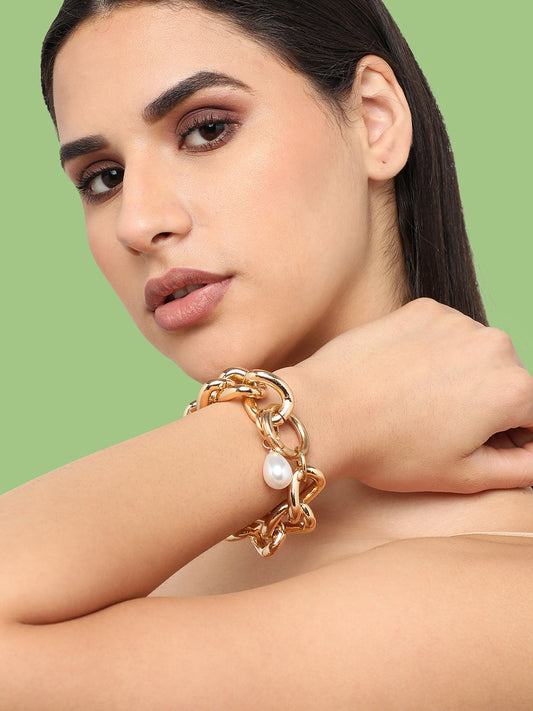 Gold Plated Designer Stone Casual Bracelet For Women