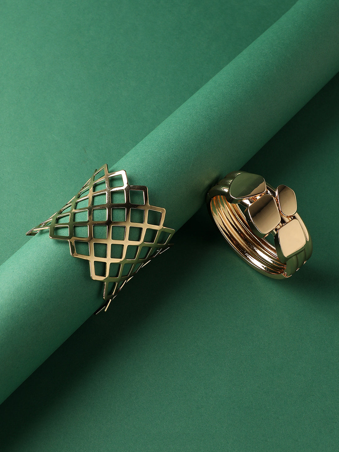 Pack Of Gold-Plated Contempory Bracelets