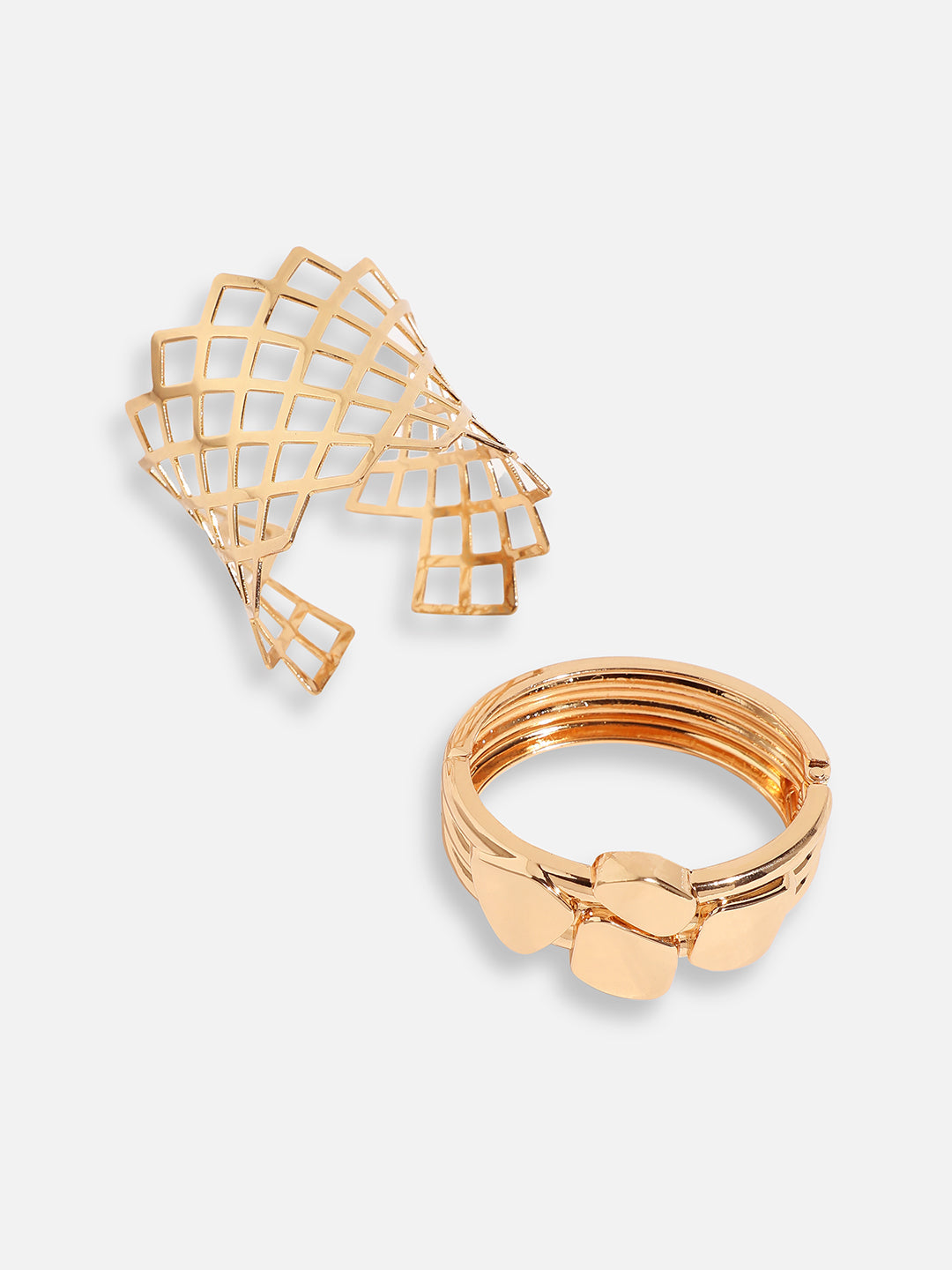 Pack Of Gold-Plated Contempory Bracelets