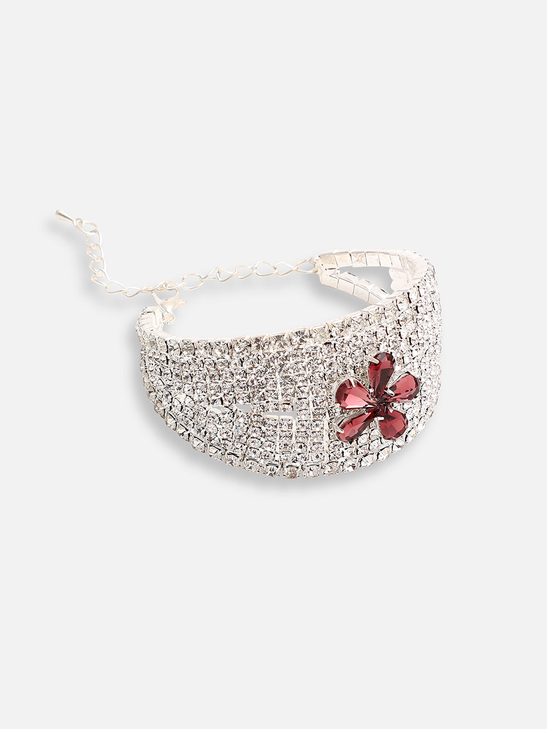 SILVER PLATED PARTY DESIGNER STONE STONE BRACELET FOR WOMEN