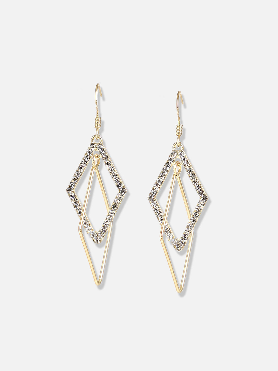 Gold Plated Designer Stone Casual Drop Earring