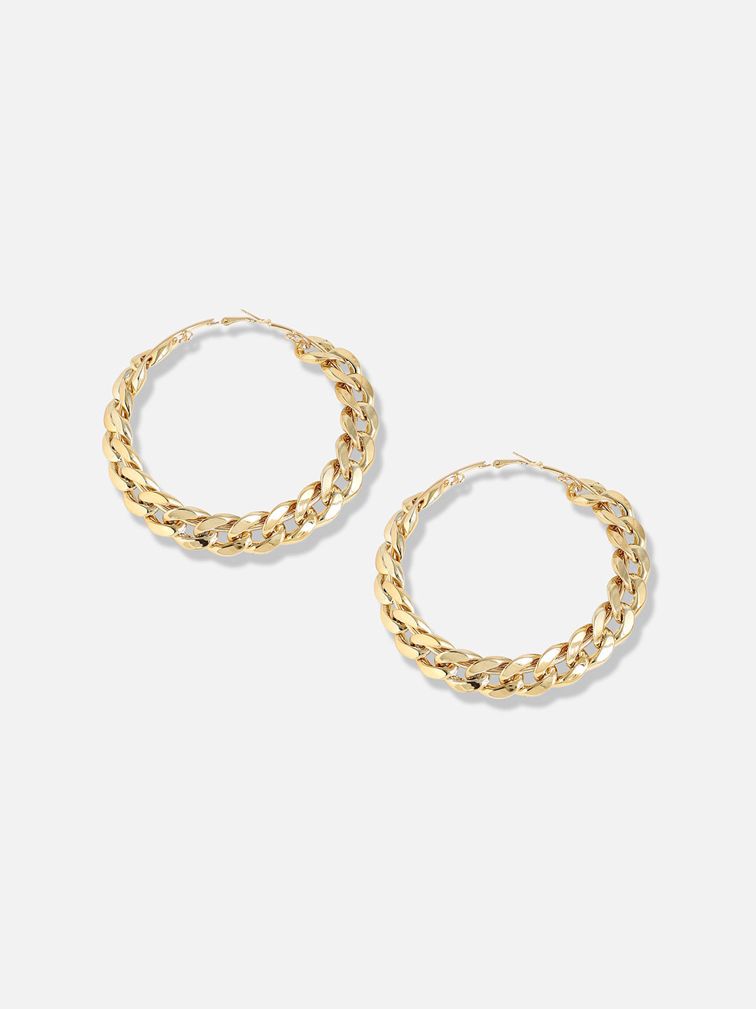 Gold Plated Designer Stone Casual Hoop Earring