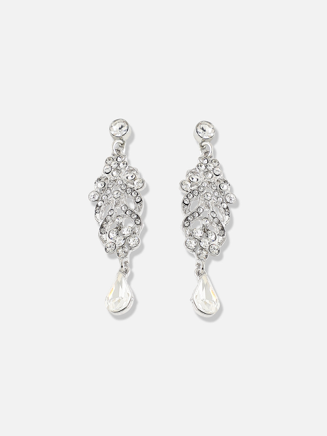 Silver Plated Designer Stone Party Drop Earring