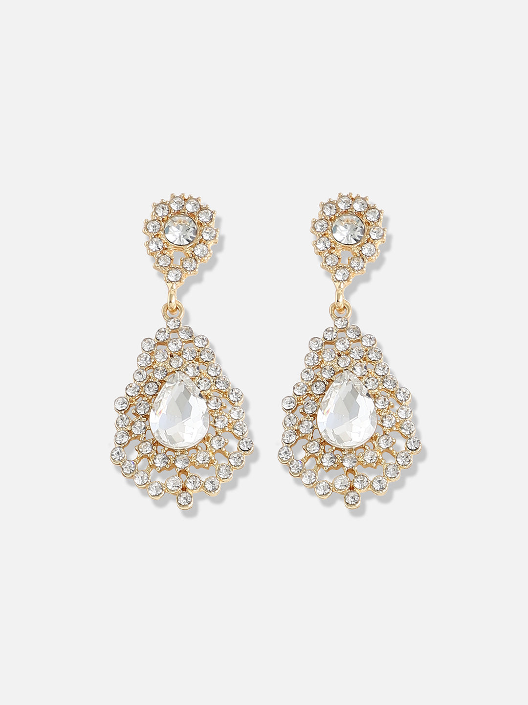Gold Plated Designer Stone Party Drop Earring