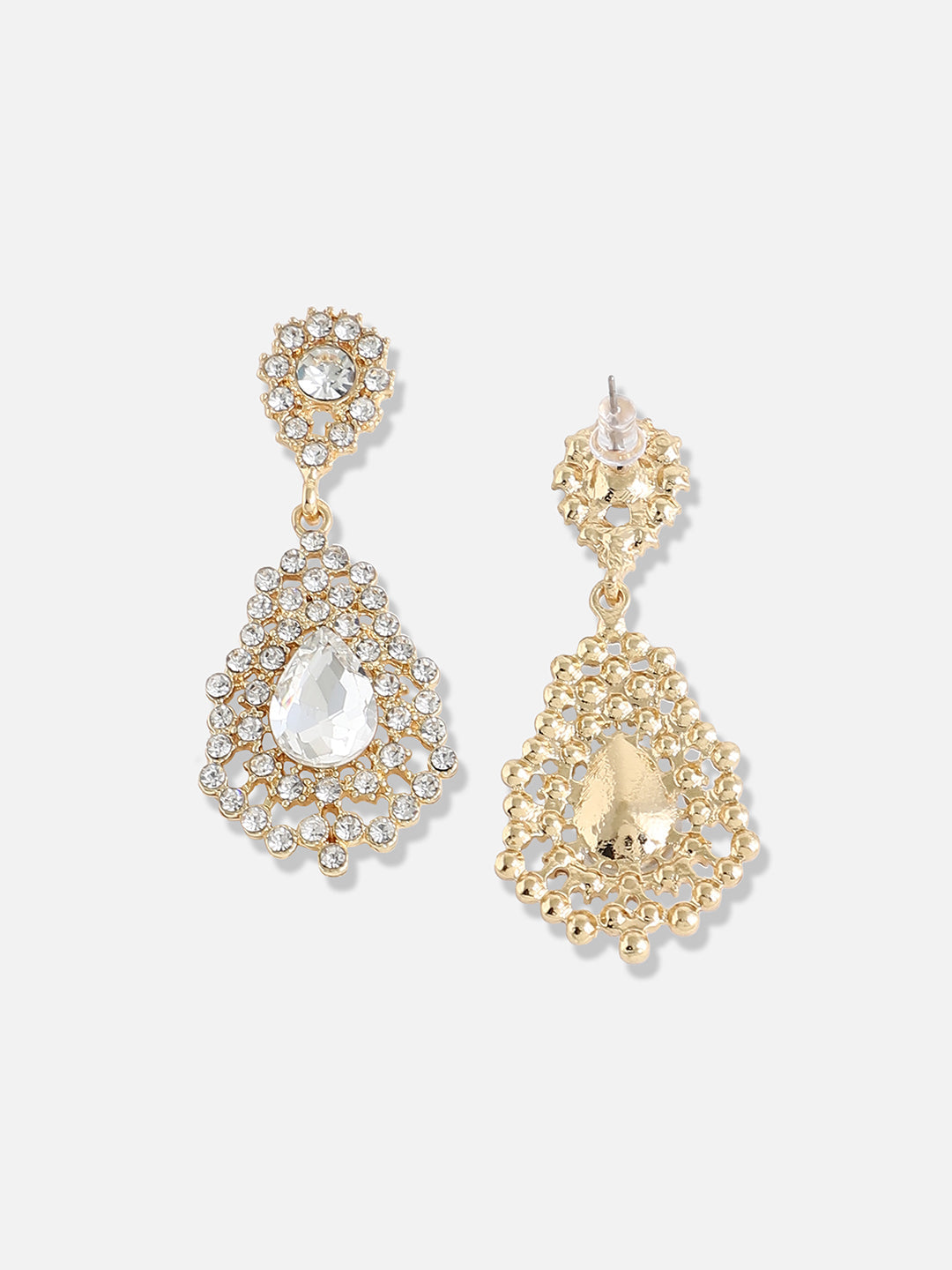 Gold Plated Designer Stone Party Drop Earring