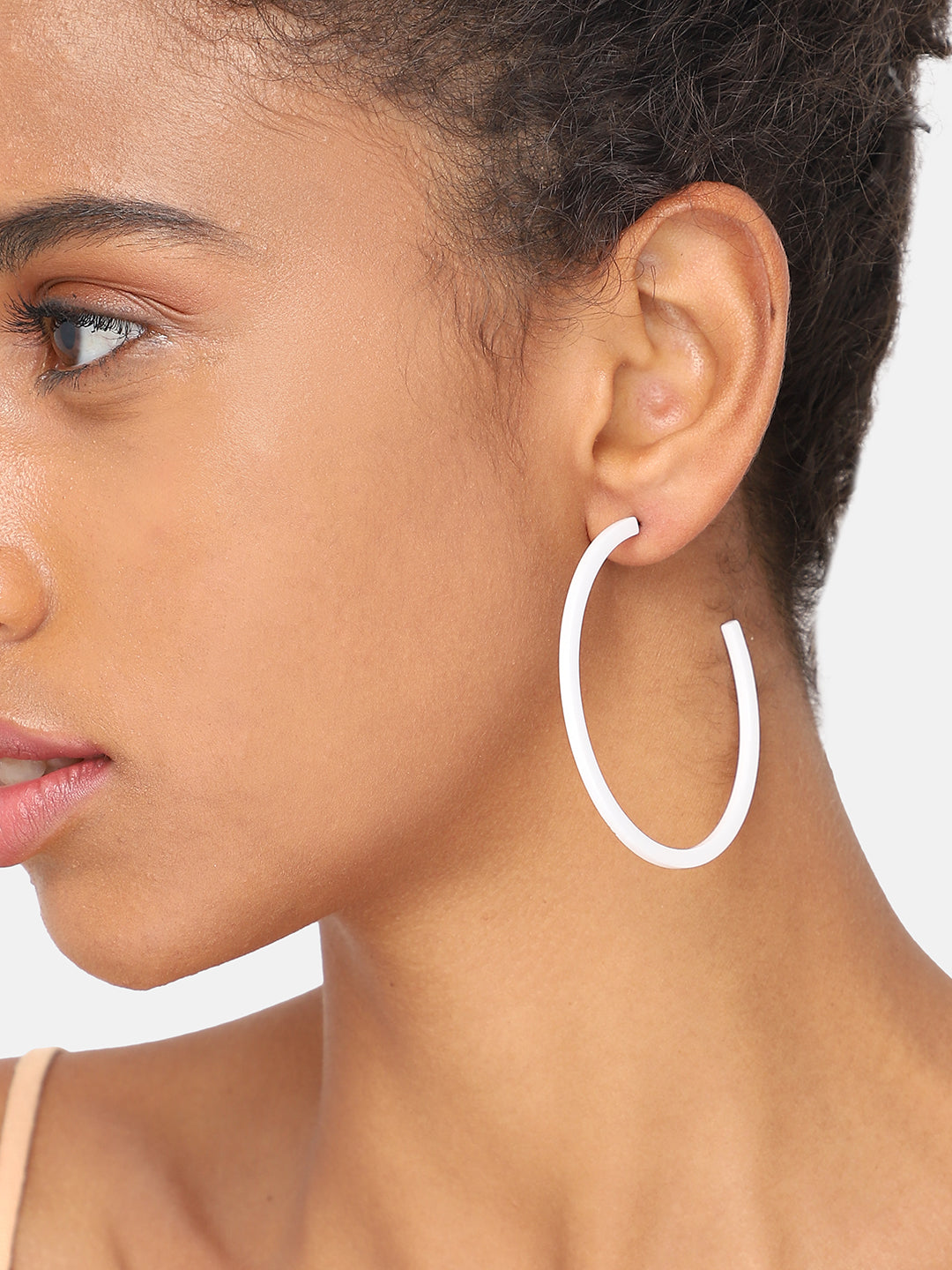 SILVER PLATED PARTY DESIGNER HOOP EARRING FOR WOMEN