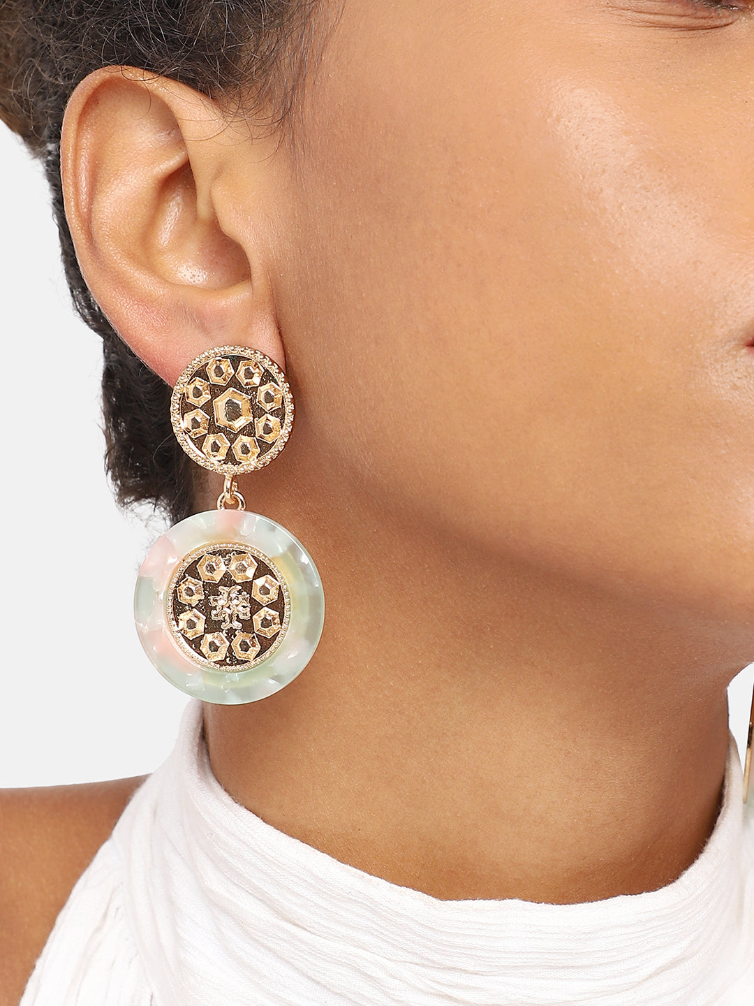 GOLD PLATED PARTY DESIGNER DROP EARRING FOR WOMEN