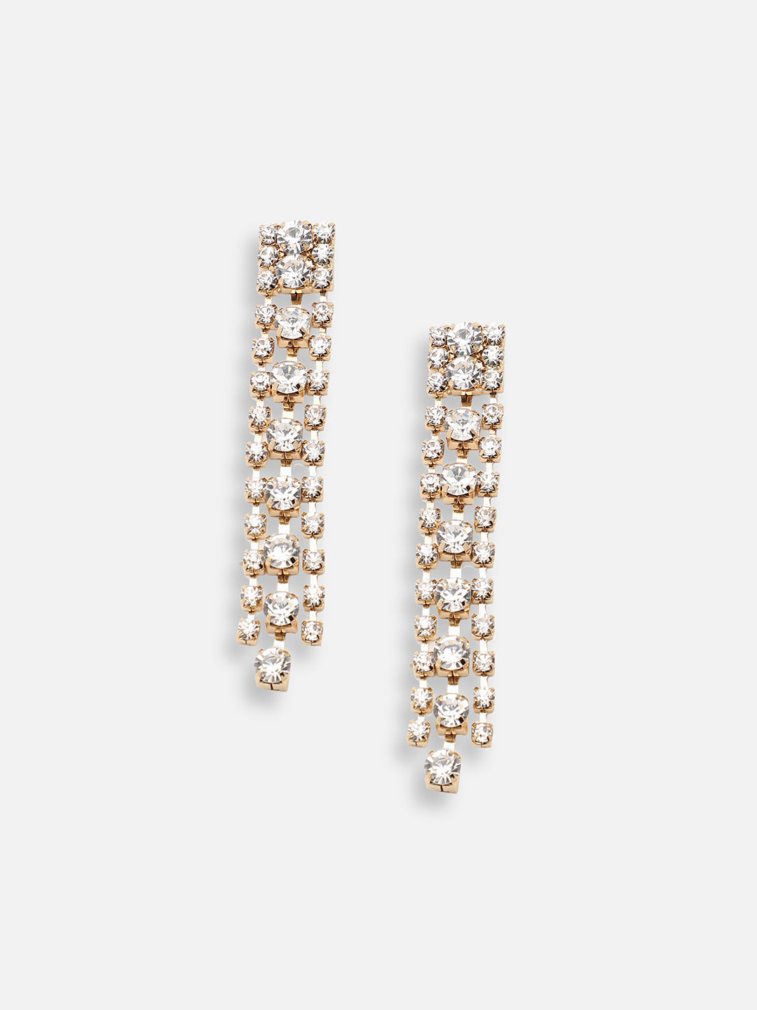 GOLD PLATED PARTY DESIGNER STONE DROP EARRING FOR WOMEN