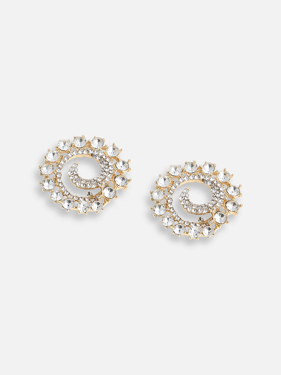 GOLD PLATED PARTY DESIGNER STONE STUD FOR WOMEN