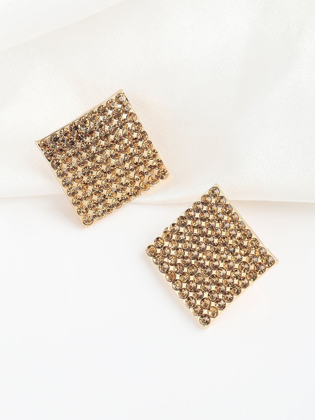 GOLD PLATED PARTY DESIGNER STONE STUD FOR WOMEN