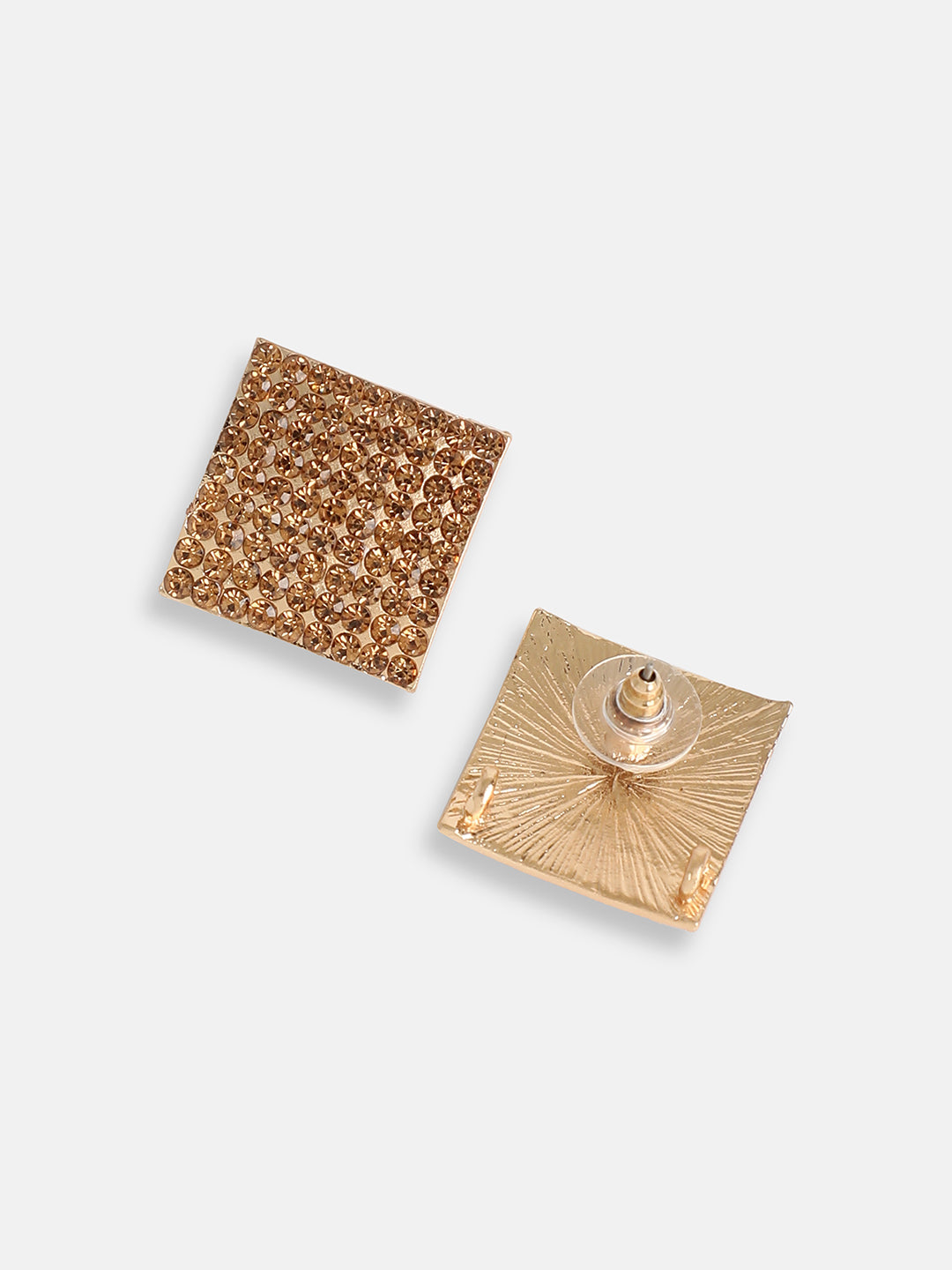 GOLD PLATED PARTY DESIGNER STONE STUD FOR WOMEN