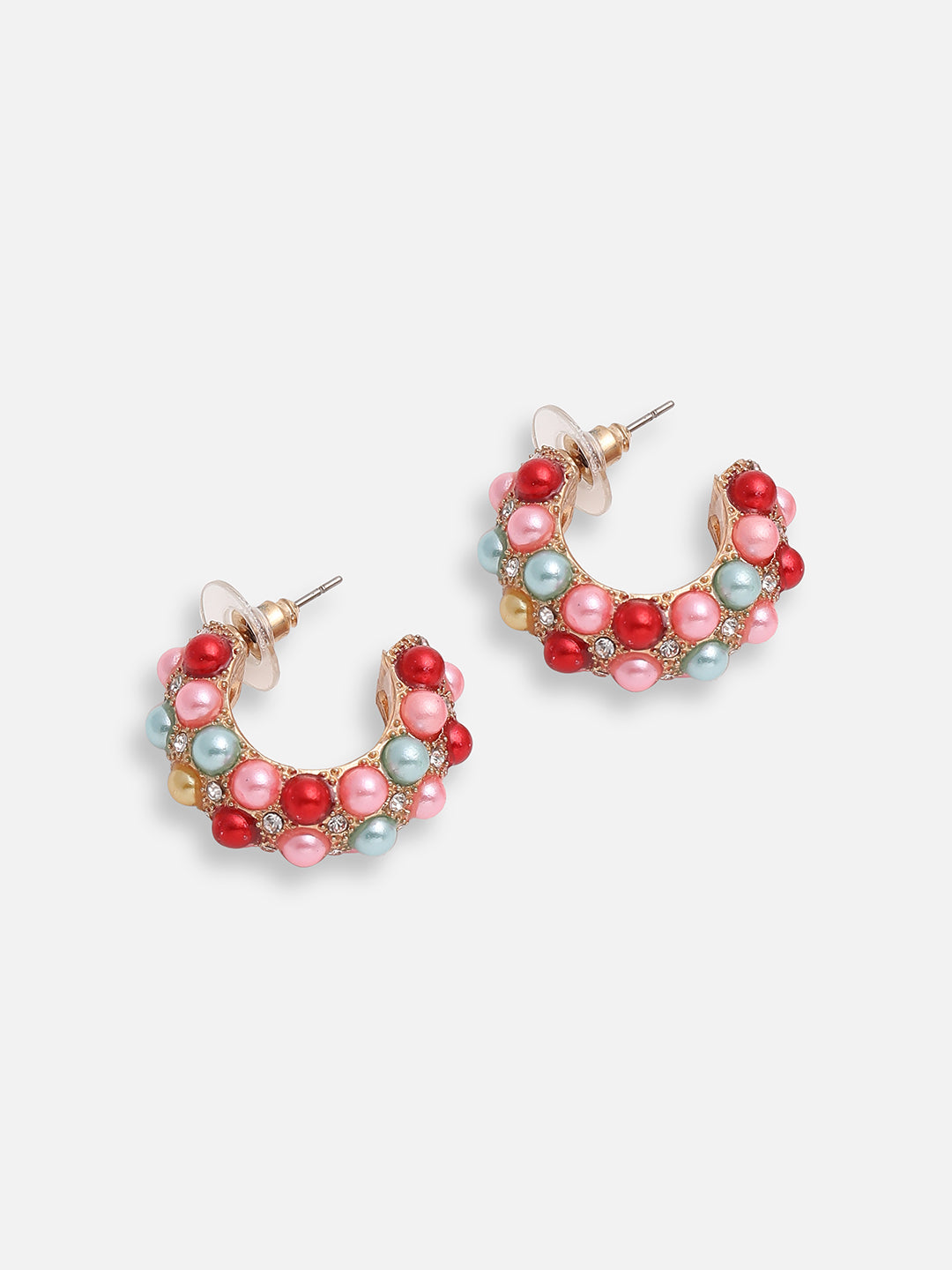 GOLD PLATED PARTY DESIGNER STONE DROP EARRING FOR WOMEN