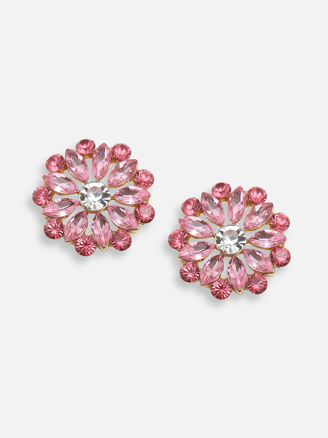 GOLD PLATED PARTY DESIGNER STONE STUD FOR WOMEN
