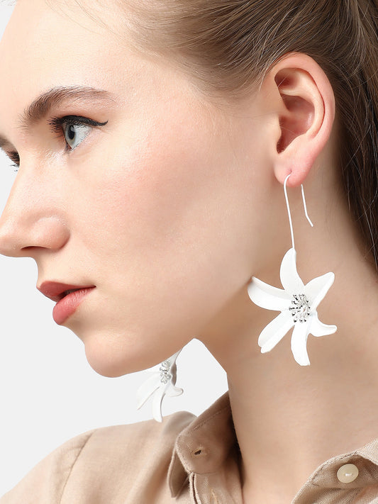 SILVER PLATED DESIGNER DROP EARRINGS