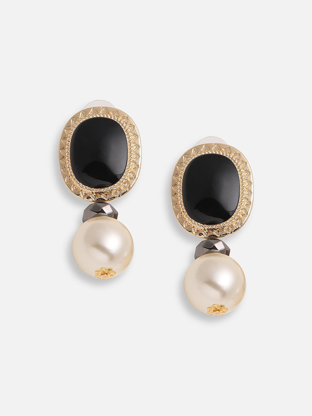 GOLD PLATED PARTY DESIGNER STONE DROP EARRING FOR WOMEN