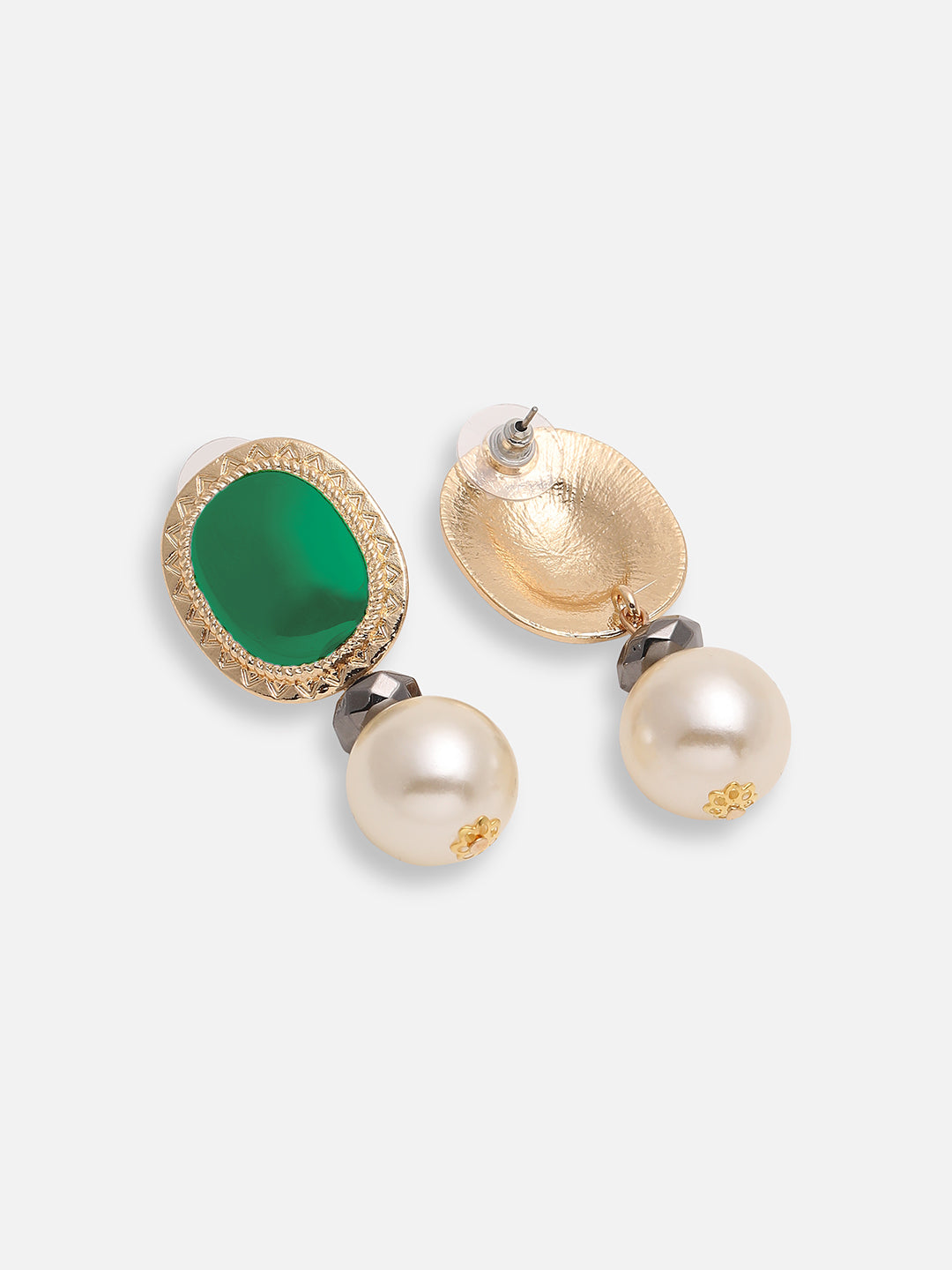 GOLD PLATED PARTY DESIGNER STONE DROP EARRING FOR WOMEN