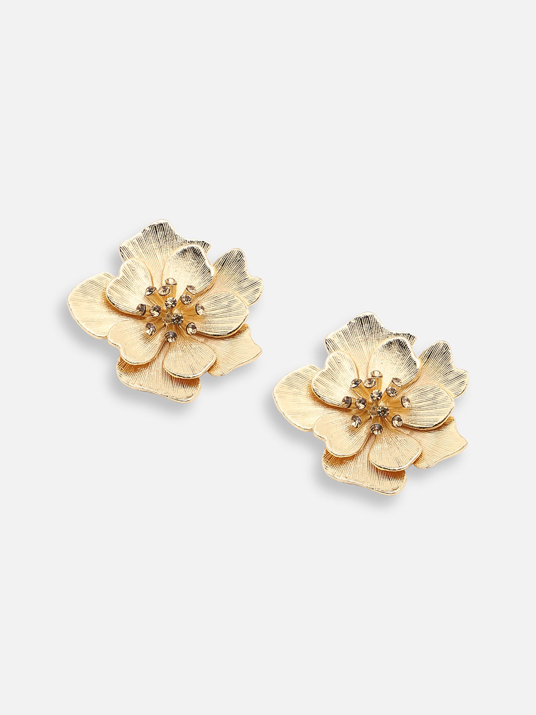 GOLD PLATED PARTY DESIGNER STONE STUD FOR WOMEN