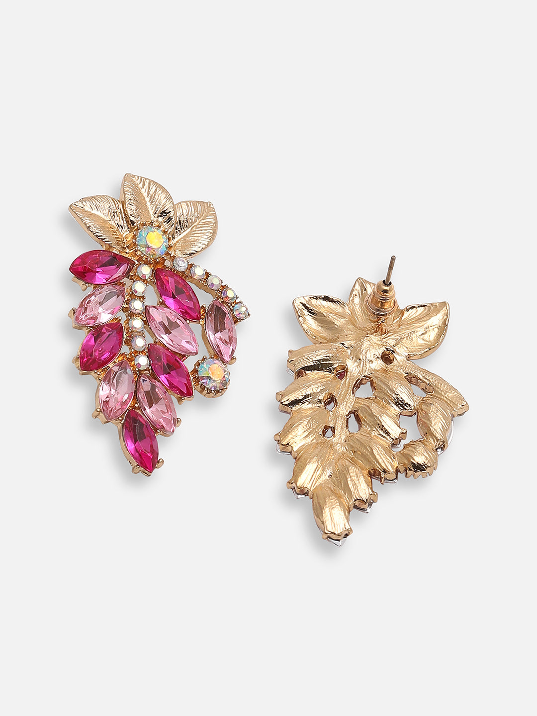 GOLD PLATED PARTY DESIGNER STONE DROP EARRING FOR WOMEN