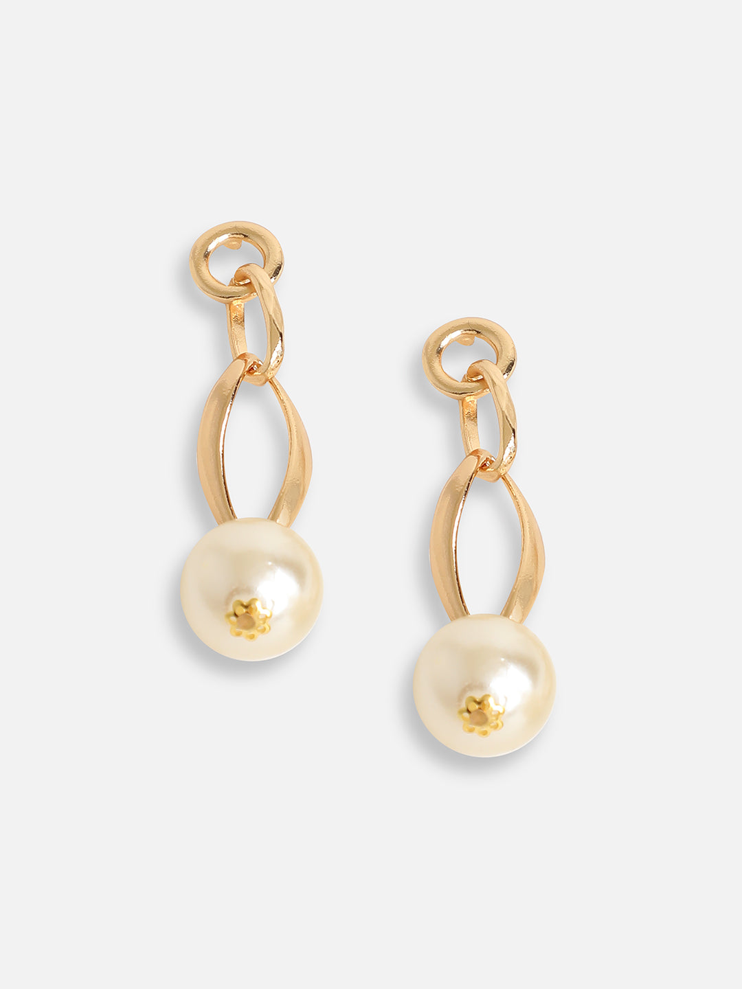GOLD PLATED PARTY PEARLS DROP EARRING FOR WOMEN
