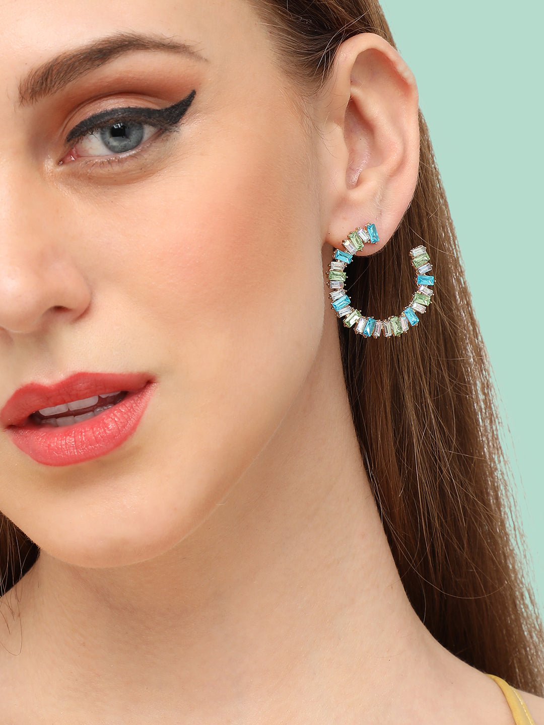 Aqua Elegance Stud Earrings